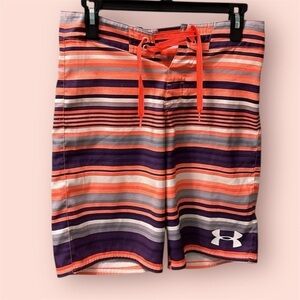 Under Armour Board/Swim Shorts Size 28 Purple/orange/white